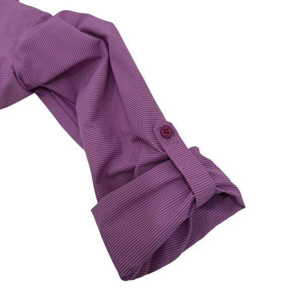 Eddie Bauer Womens XS Purple Button-Up Shirt Dual Chest Pockets Roll Tap Sleeves - Picture 9 of 12